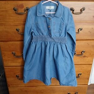 Blue Denim Kids Dress (Size Small 7-8)